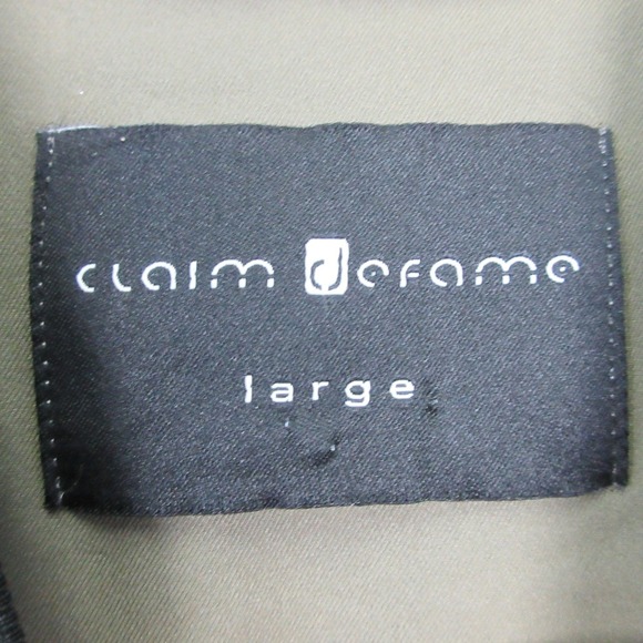 Claim Defame Hyperlight Bomber Jacket Men L Green Snap Lightweight Casual 334 - Picture 3 of 8